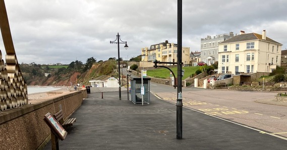 The new bus shelter on Seaton Esplanade