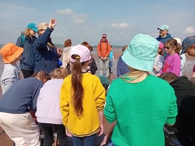 Children on school visit to Exe estuary