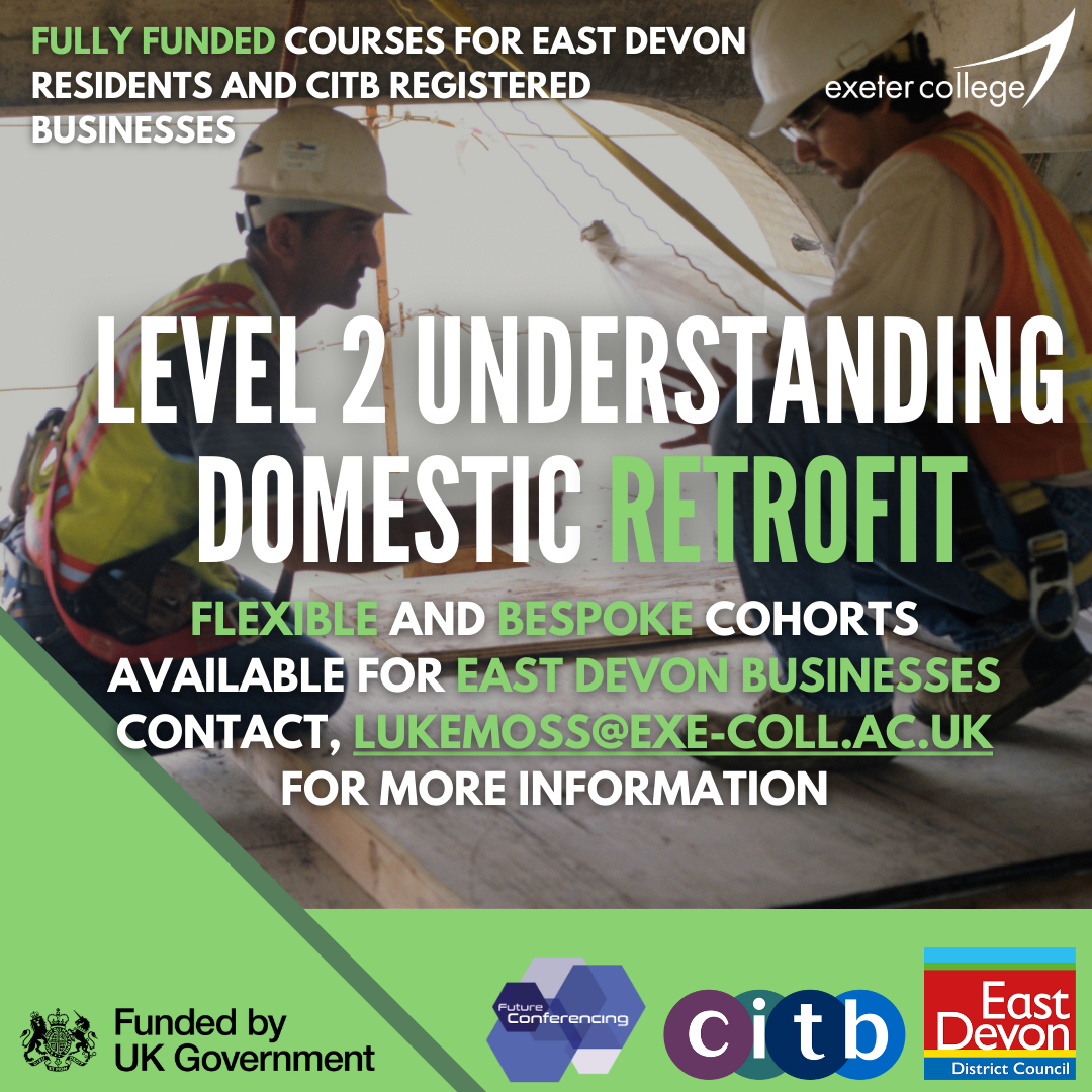 Two builders, text - 'Level 2 Understanding Domestic Retrofit'
