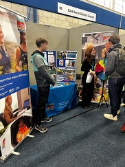 Representatives from East Devon District Council at a stall at Exeter College's Apprenticeship Expo