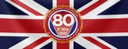 A shared moment of celebration. 80th anniversary of victory in Europe. Union flag. 8th May 2025