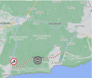 map of road closures and diversion