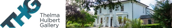 Thelma Hulbert Gallery logo and the exterior of the building