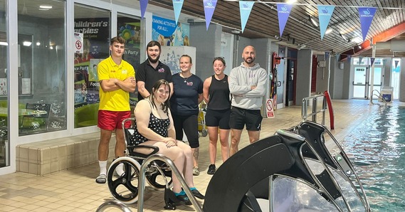 Exmouth Leisure Centre staff by the Pool Pod