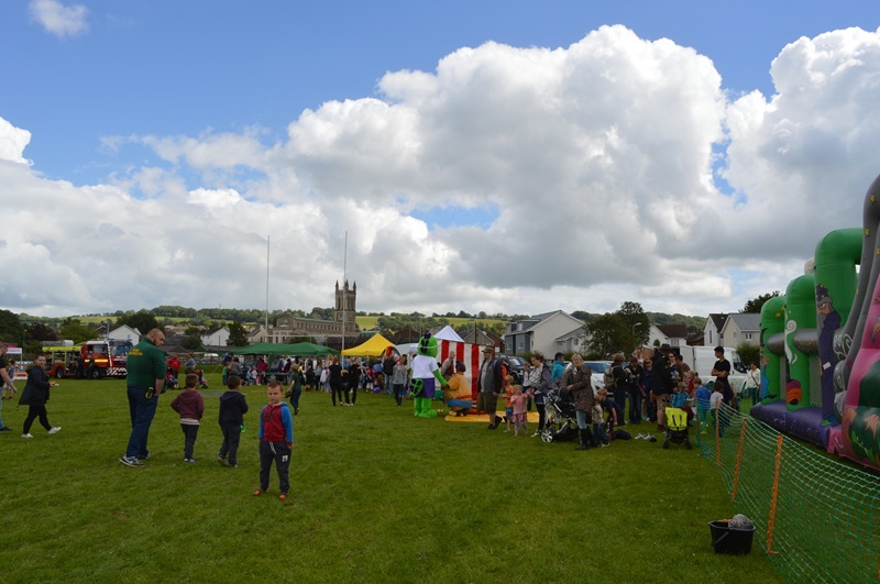 Resident event underway with people visiting stalls and enjoying activities