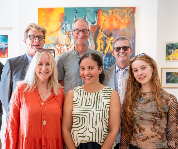 Artists, judging panel and councillors at the exhibition launch
