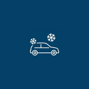 illustration of a car and two snowflakes
