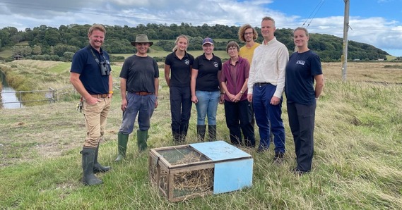 East Devon District Council's Countryside Team with Councillor Richard Jefferies, Axe Vale & District Conservation Society and Derek Gow Consultancy