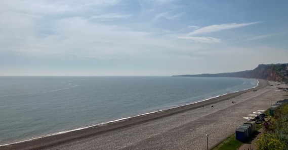 Budleigh Salterton seafront and red cliffs
