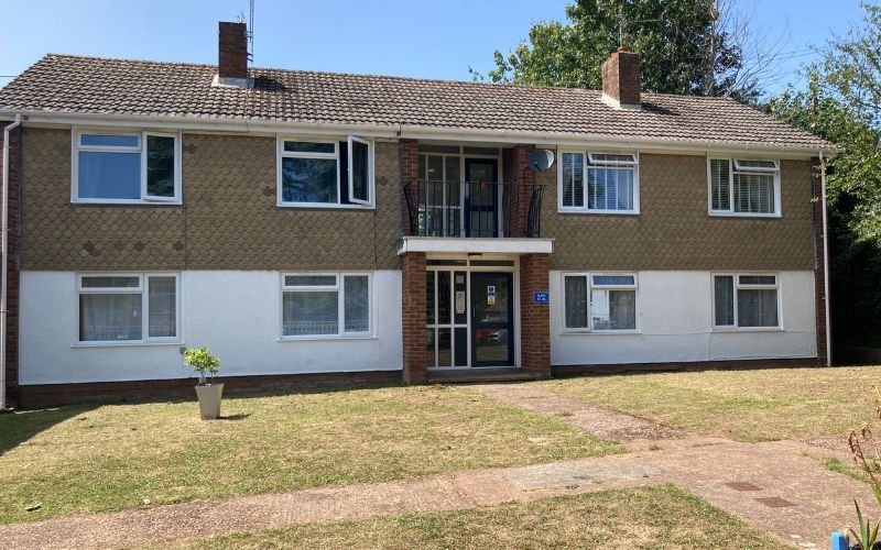 Arcot Park flats, on a blue sky day