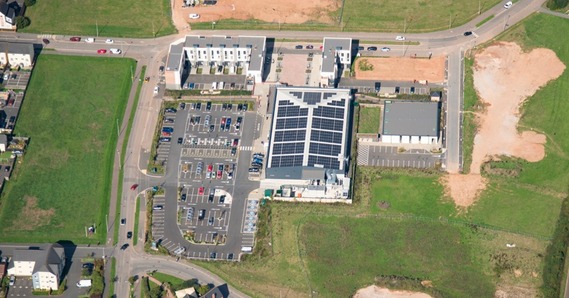 Aerial view of Cranbrook town centre