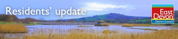 Residents' Update. Seaton Wetlands. East Devon District Council logo