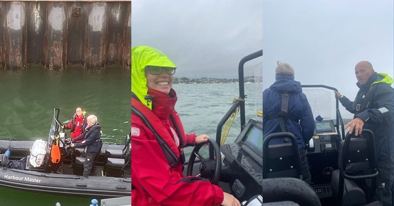 Wildlife wardens on the RIB with Harbour Master