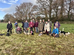Group photo of tree planting waggy walk at Cranbrook Country Park