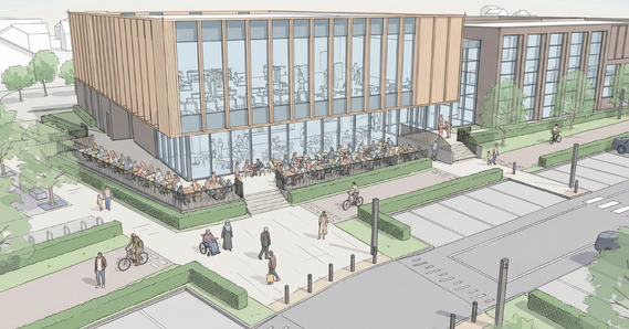 Artists' illustration of Cranbrook Leisure & Wellbeing Centre