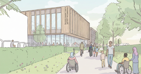 Artist's impression of Cranbrook Leisure & Wellbeing Centre