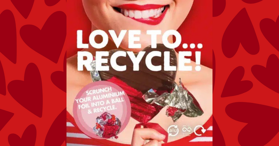 Love to recycle. Scrunch your aluminium foil into a ball & recycle. Hearts