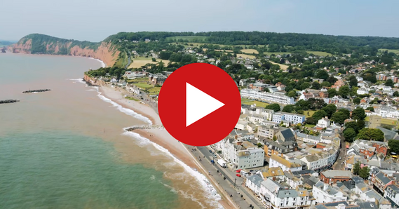 Aerial view of Sidmouth seafront