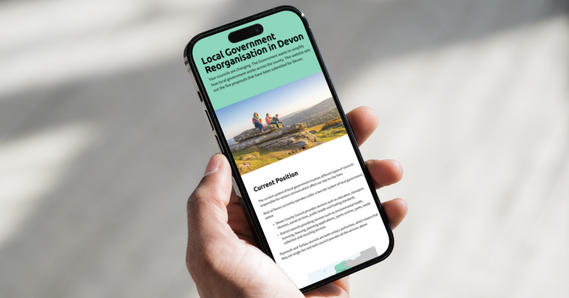 Devon LGR website on a phone screen