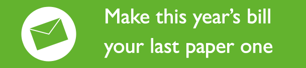 Make this year’s bill your last paper one. Envelope