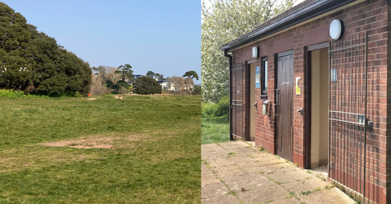 Left Exmouth Maer. Right toilet block