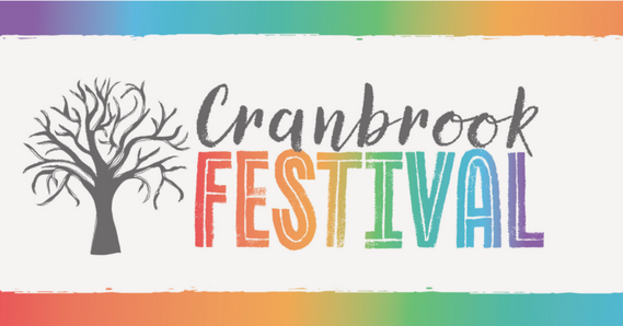 Cranbrook Festival. Tree illustration. Rainbow colours