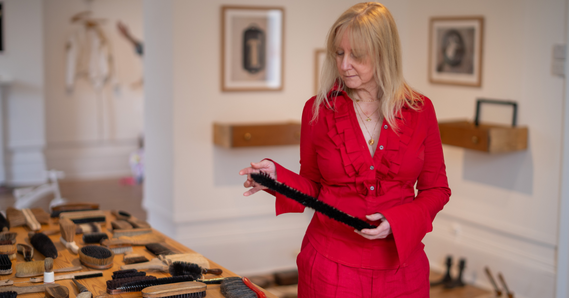 Mellony Taper at the All This Useless Beauty exhibition in the Thelma Hulbert Gallery 