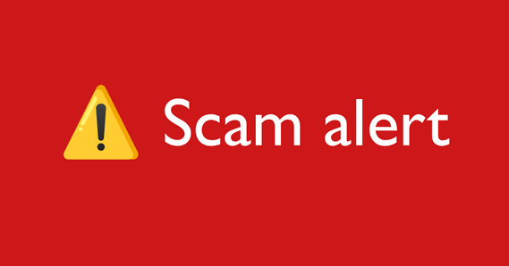 Warning symbol. Scam alert