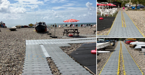 Collage of the matting at Beer Beach