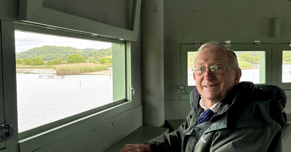 Rodney Gayor at a bird hide at Seaton Wetlands