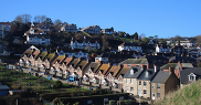 Houses and gardens in Beer, East Devon 