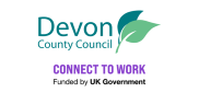 Devon County Council and Connect to Work Funded by UK Government logos