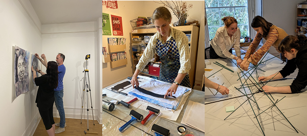 Young people taking part in art activities
