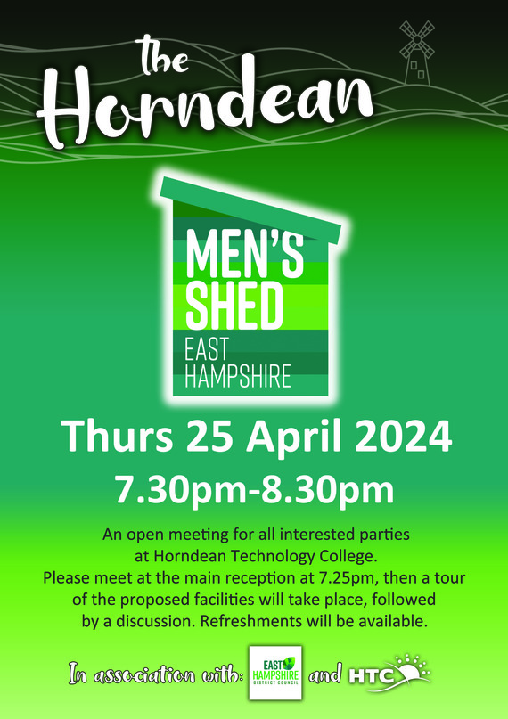 Horndean Men's Shed flyer - information duplicated in release
