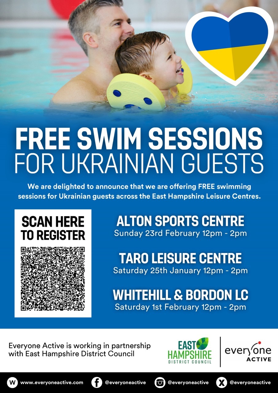 Ukraine free swim poster (from Everyone Active)