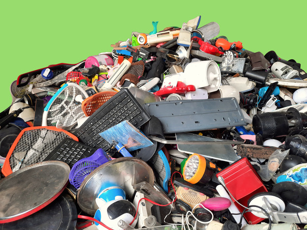 Pile of broken electrical goods