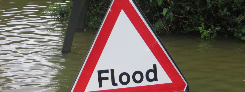 Flooding warning sign