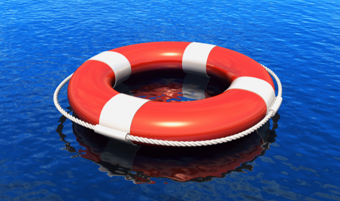 Lifesaving ring on water