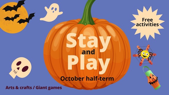 Stay and Play image promoting half term Halloween activities