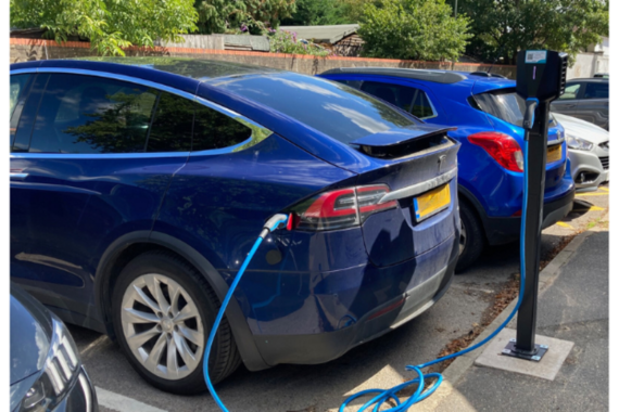 An electric vehicle charging