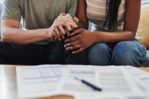 A couple holding hands