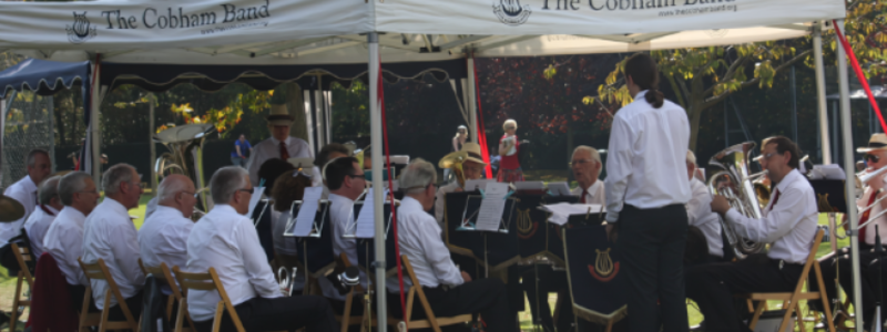 People playing in a brass band