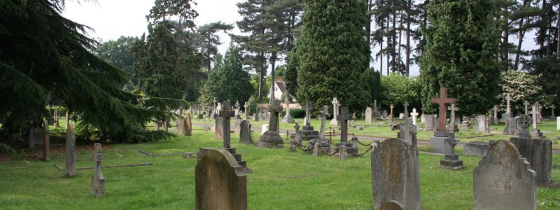 Gravestones in a cemetery