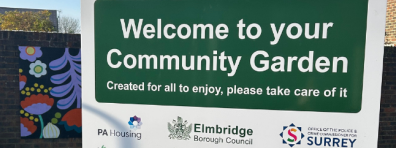 Sign saying Welcome to your community garden