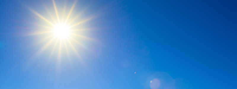 Sun on clear blue sky heat alert