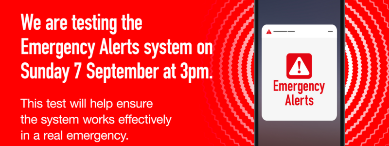 Emergency system test alert