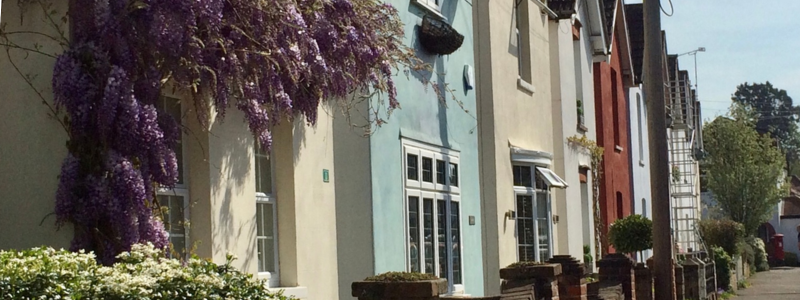 Row of coloured houses