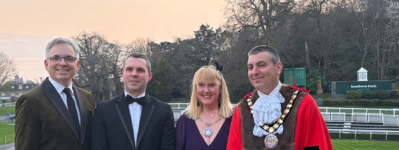 Photo of the mayor at  Sandown racecourse