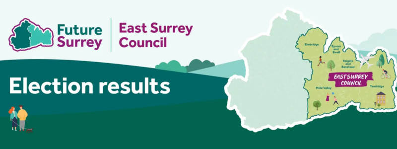 Future Surrey logo with map of East Surrey 