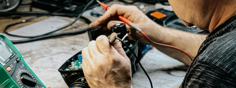 Person repairing electrical item